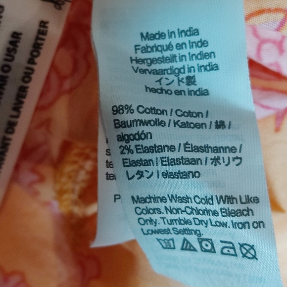 J CREW Floral Tiered A Line Sun Dress Women’s 12 Orange Pink Colorful Vacation - Picture 12 of 12